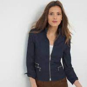 White House Black Market Denim Moto Jacket